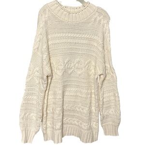 Simple Ivory Cream Textured Knit Sweater